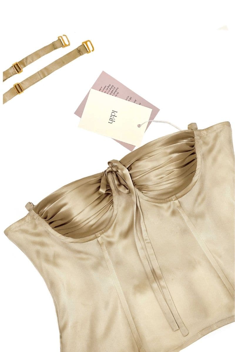 CHINCHILLA SILK AMIRA BUSTIER TOP | Idáh | CULT MIA