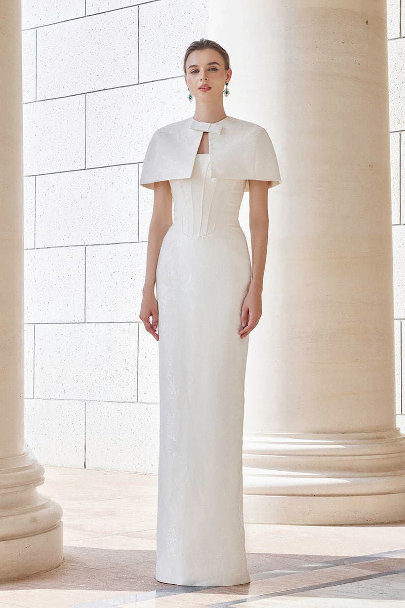 BUSTIER GOWN WITH MINI CAPE | CULT MIA | I.H.F BUSTIER GOWN WITH MINI CAPE | CULT MIA | I.H.F