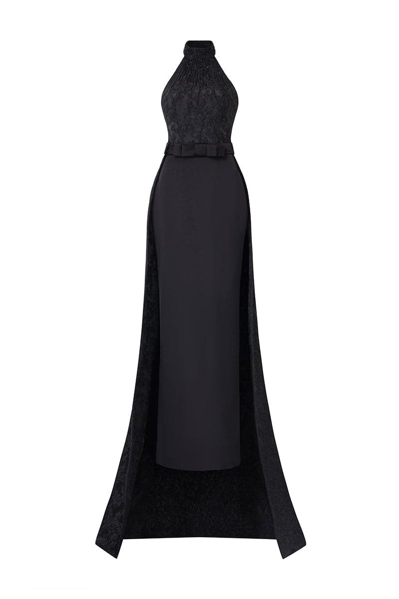 HALTER GOWN WITH WRAP AROUND BACK LAYER | IHF | CULT MIA