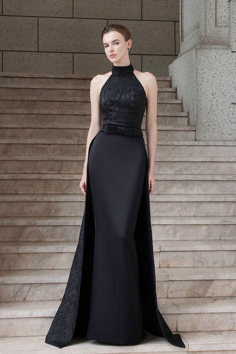 HALTER GOWN WITH WRAP AROUND BACK LAYER | IHF | CULT MIA