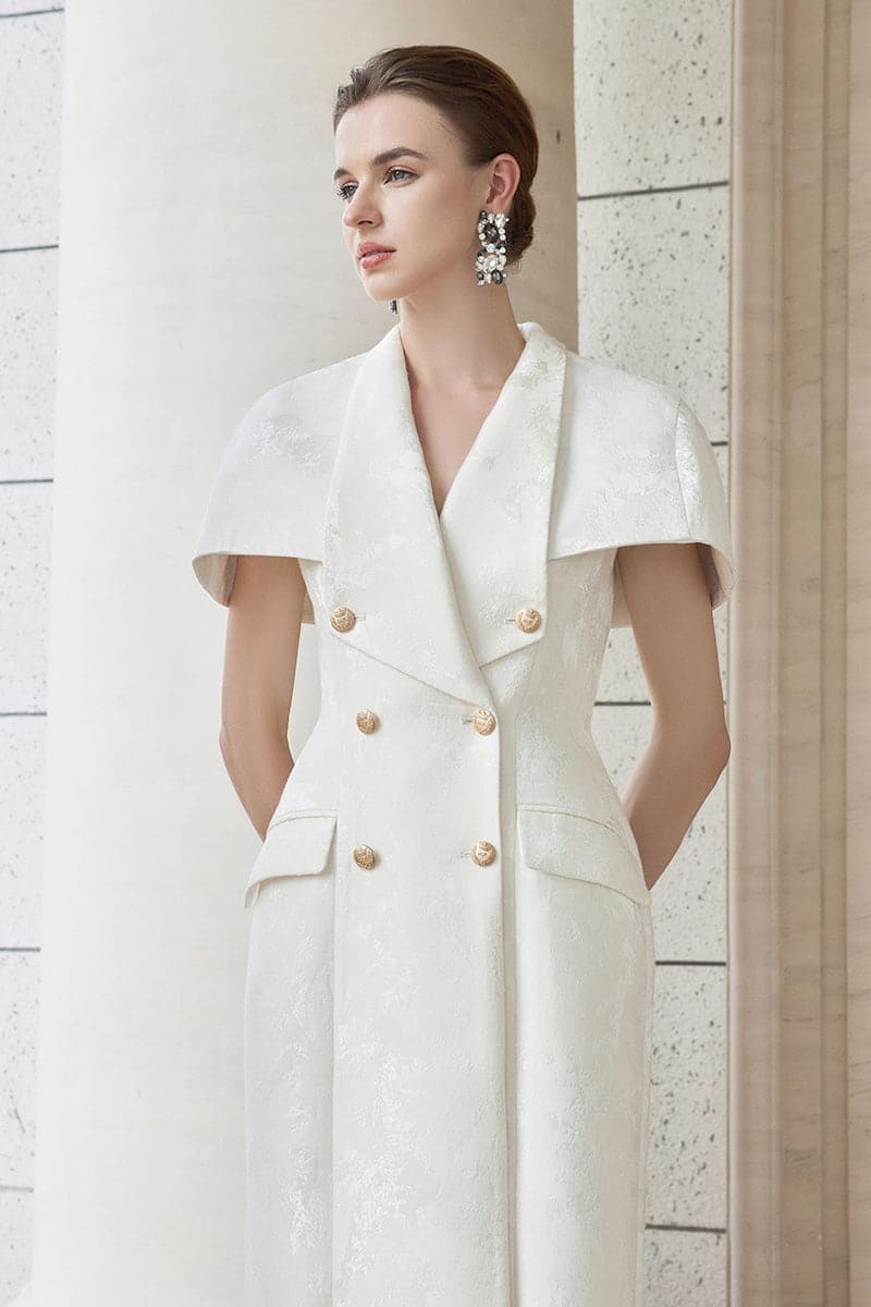 LONG DRESS-COAT WITH MINI CAPE | CULT MIA | I.H.F LONG DRESS-COAT WITH MINI CAPE | CULT MIA | I.H.F