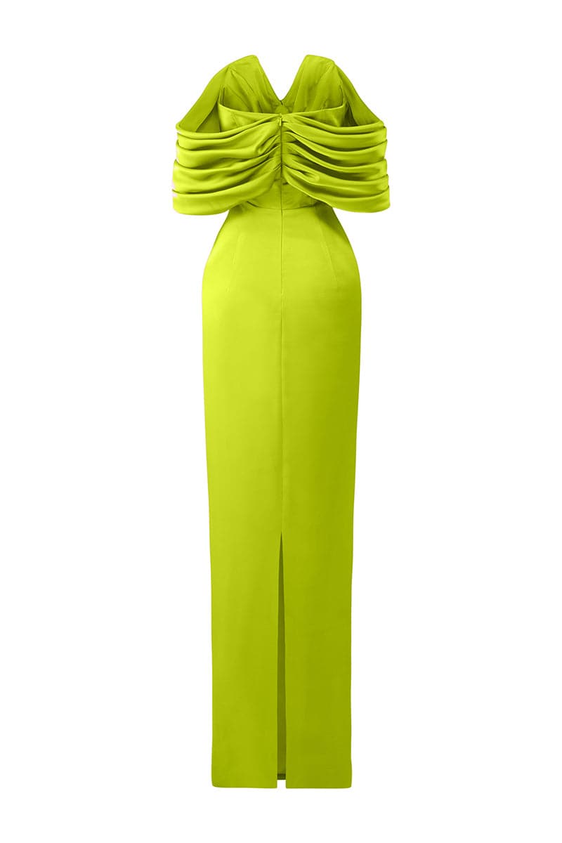 V-CUT BUSTIER DRESS WITH WRAPPED SHOULDER | IHF | CULT MIA