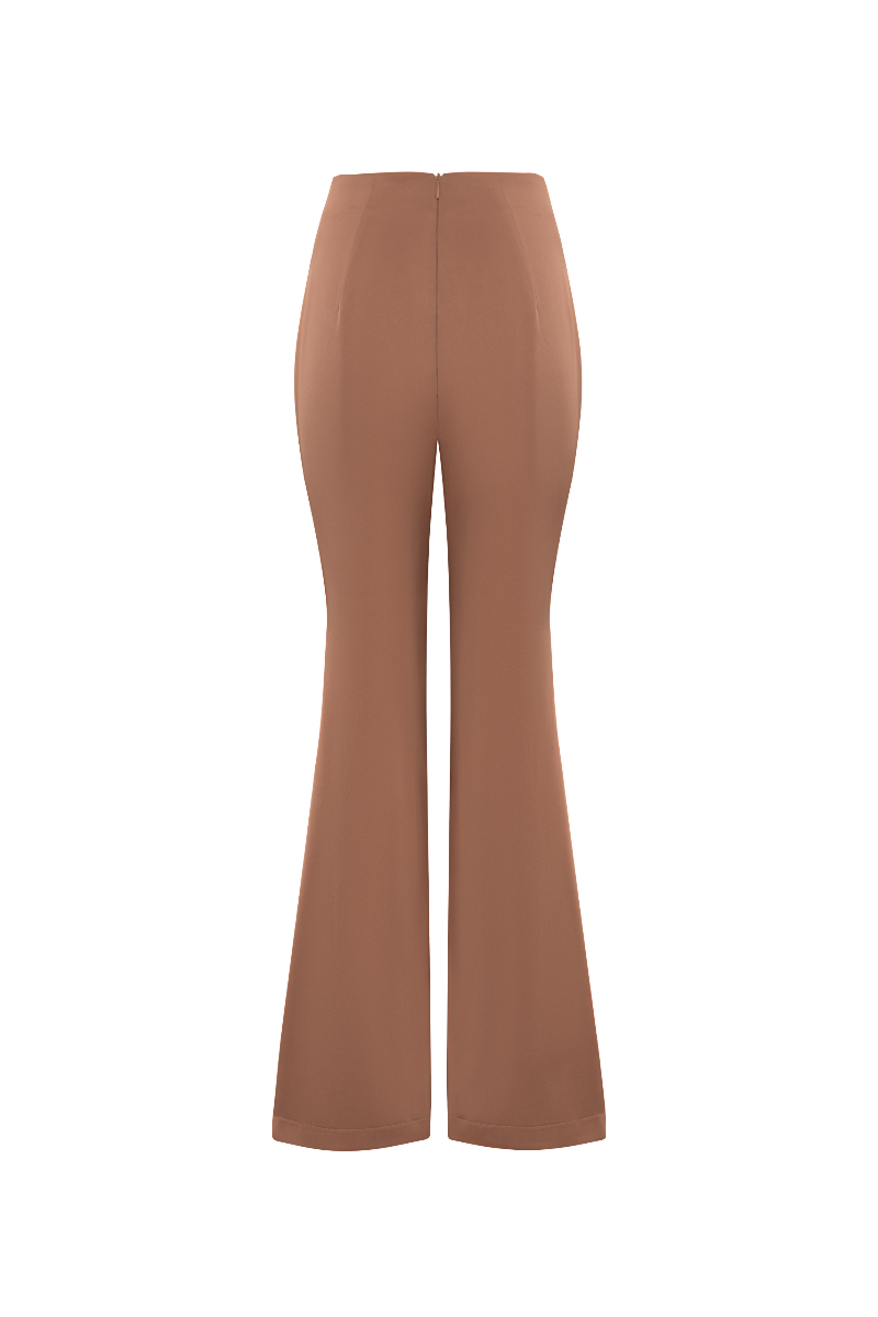 CORAL ORANGE SILKY TOP AND PANTS SET - CULT MIA