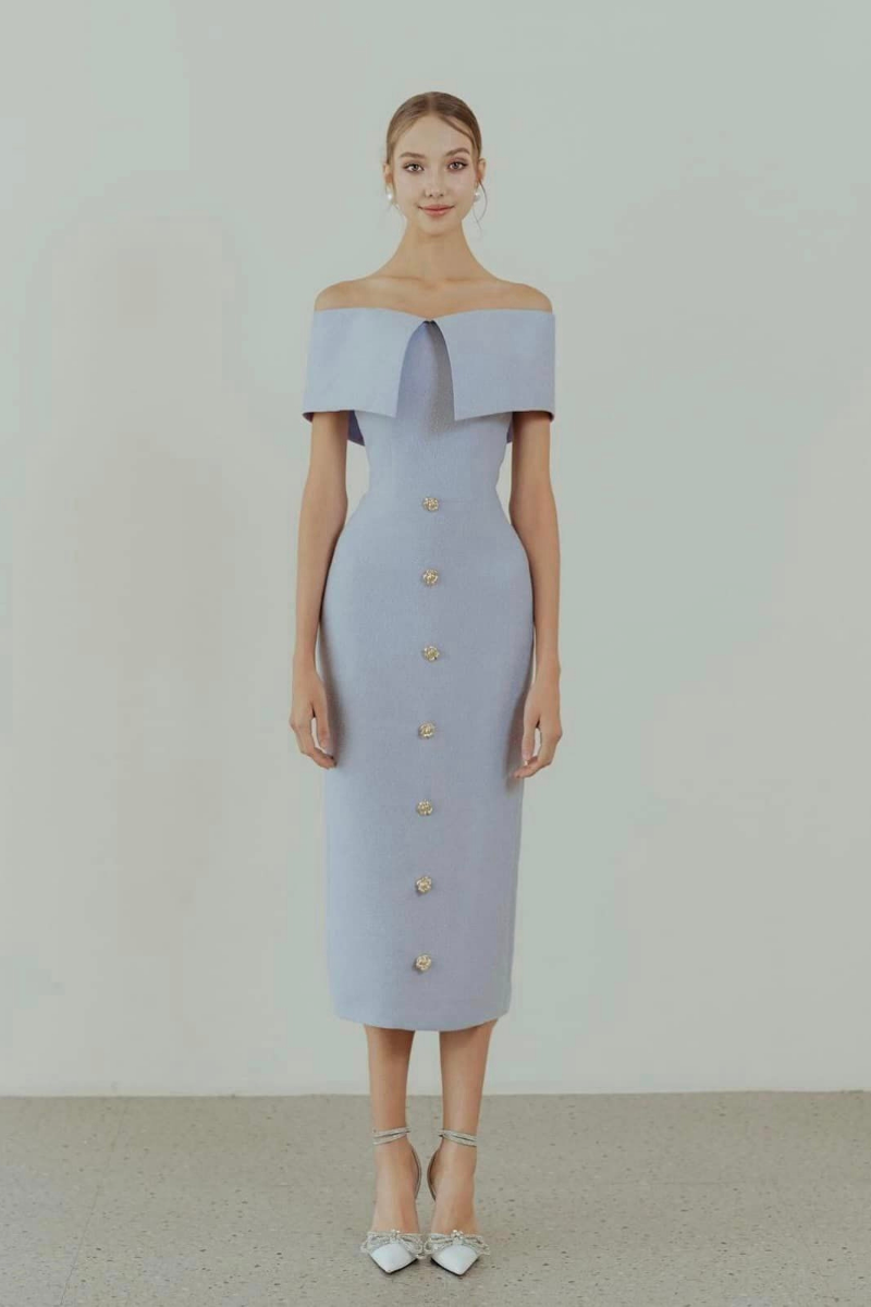 pastel pencil dress Pastel pink midi dress