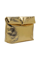 Double A Ariana leather clutch bag in gold with sleek design and compact shape, perfect for evening or special occasions.