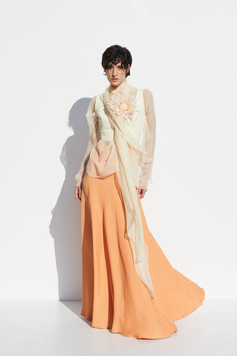 SHEER WHITE PUSSY BOW SHIRT - CULT MIA