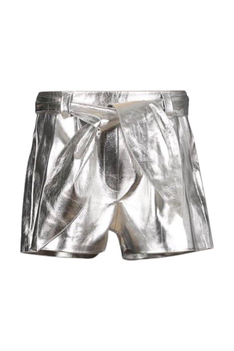 MOONBOW LEATHER SHORTS SILVER - CULT MIA