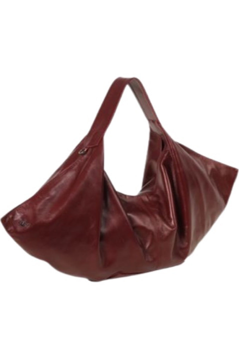 OPHELIA OVERSIZED LEATHER BAG IN BURGUNDY - CULT MIA