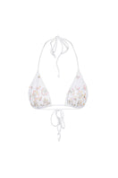 White Stella Ocean bikini top by Oceanus, featuring a stylish and supportive design with adjustable straps.