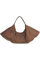 Double A Ophelia oversized leather shoulder bag in washed brown with a slouchy, relaxed design and sturdy shoulder straps.