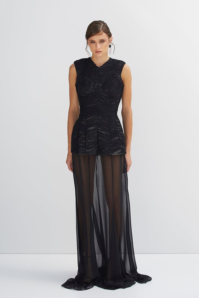 BABUKHADIA SHEER LAYERED MAXI DRESS | Cult Mia BABUKHADIA SHEER LAYERED MAXI DRESS | Cult Mia