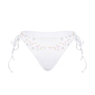 White Stella Ocean bikini bottom by Oceanus, showcasing a sleek, minimal design with smooth fabric and classic fit.