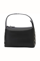 Black Surge leather shoulder bag by Double A with sleek design and sturdy strap, perfect for stylish everyday use.