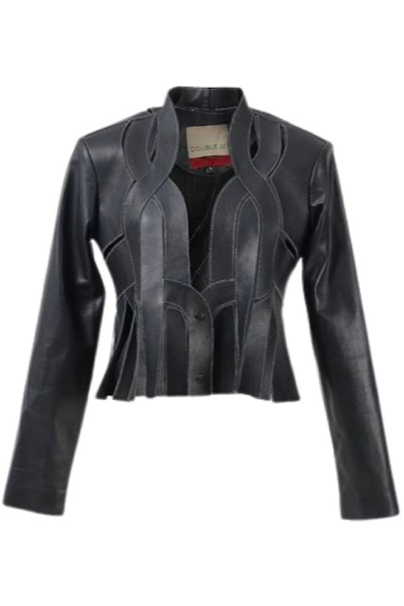 BRIANNA II LEATHER JACKET IN BLACK - CULT MIA
