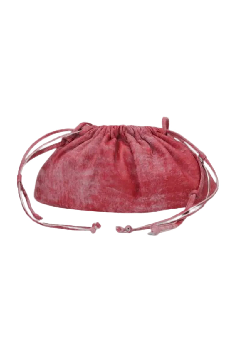 Double A Charlie leather clutch bag in washed red with a sleek, compact design and a smooth leather finish.