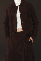 Double A Heather suede jacket in brown, stylish men's jacket with soft suede texture and classic design.