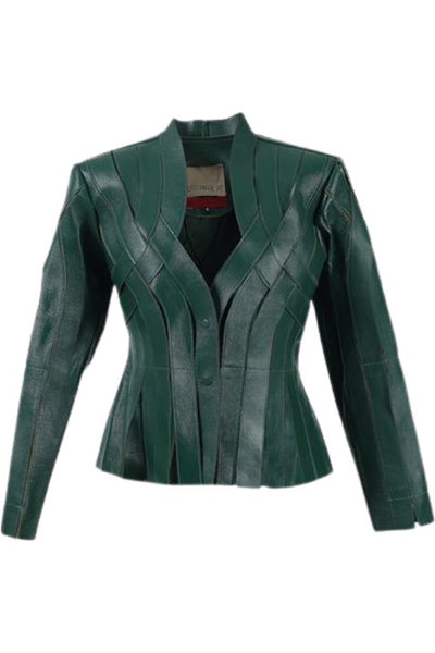 BRIANNA LEATHER JACKET IN OLIVE | CULT MIA | Double A