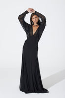 Black Floaty Maxi Dress by Babukhadia, flowing lightweight fabric, sleeveless design with a relaxed fit, perfect for summer wear.