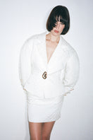 Nué Margot blazer in white, stylish women's jacket with tailored fit and classic lapel, perfect for sophisticated outfits.