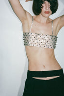 Nué Charlotte Top Polka-Dot in Crystal, stylish women's blouse with a polka-dot pattern and elegant crystal accents.