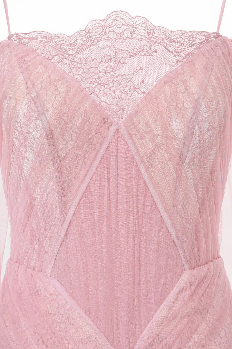 Pink Sorelin maxi dress by JOSÉPHINE featuring flowing fabric and elegant design, perfect for summer or special occasions.