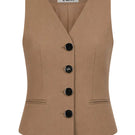 Izakova IMA Gilet in khaki, stylish waistcoat with a tailored fit, featuring a V-neck and button closure, perfect for casual or smart attire.