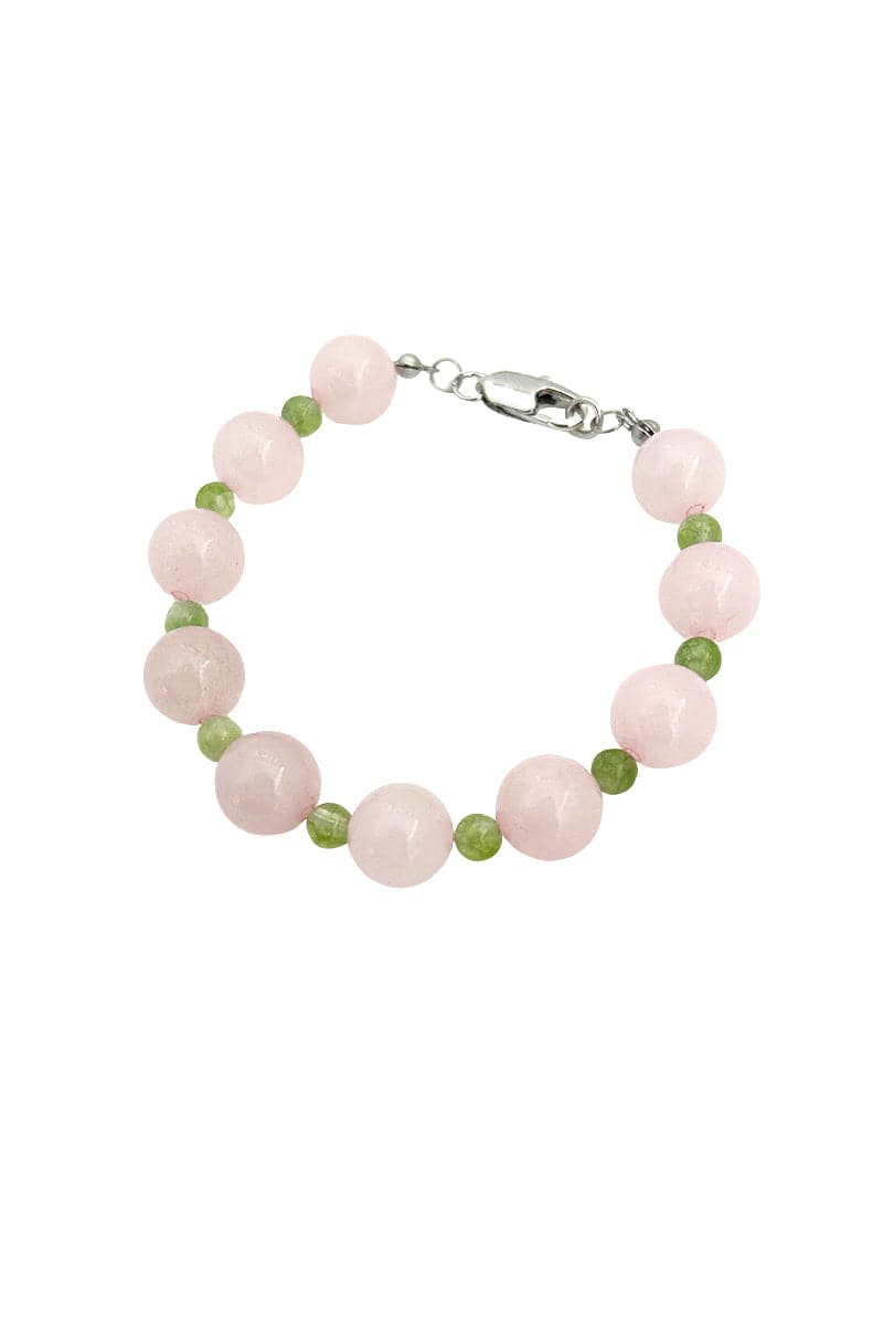 ROSE QUARTZ EDELIE NECKLACE AND INAYA BRACELET SET - CULT MIA