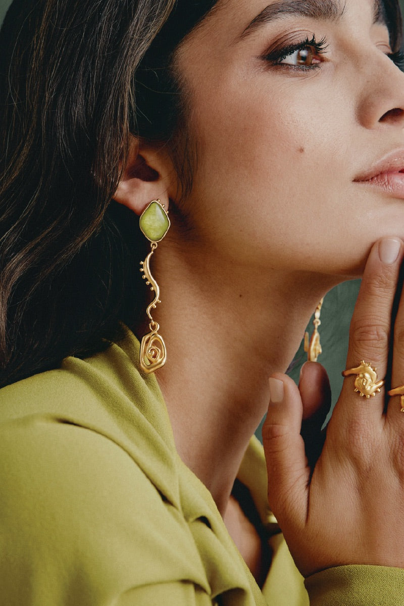 GAIA EARRINGS IN MAGENTA AND LIME - CULT MIA