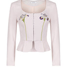 Nara Niro IRIS JACKET in nude, lightweight top with stylish design, shown on a hanger against a neutral background.