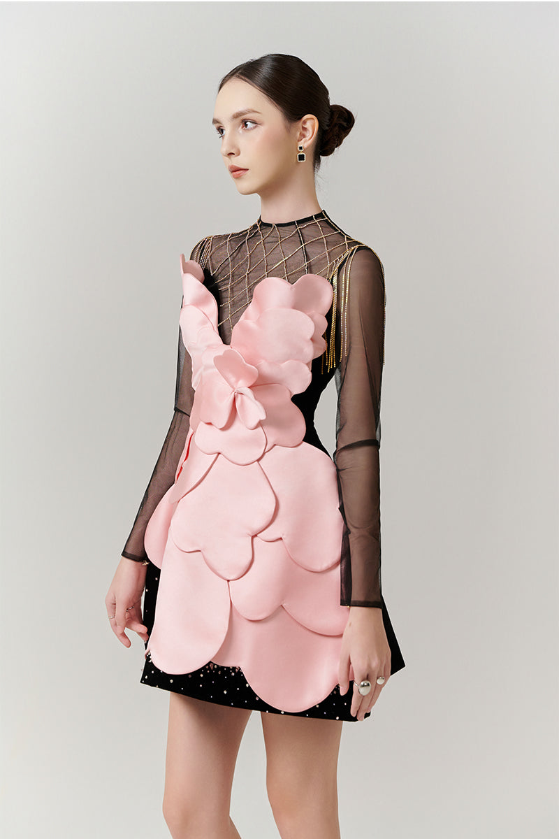 FLORAL STATEMENT MINI DRESS - CULT MIA