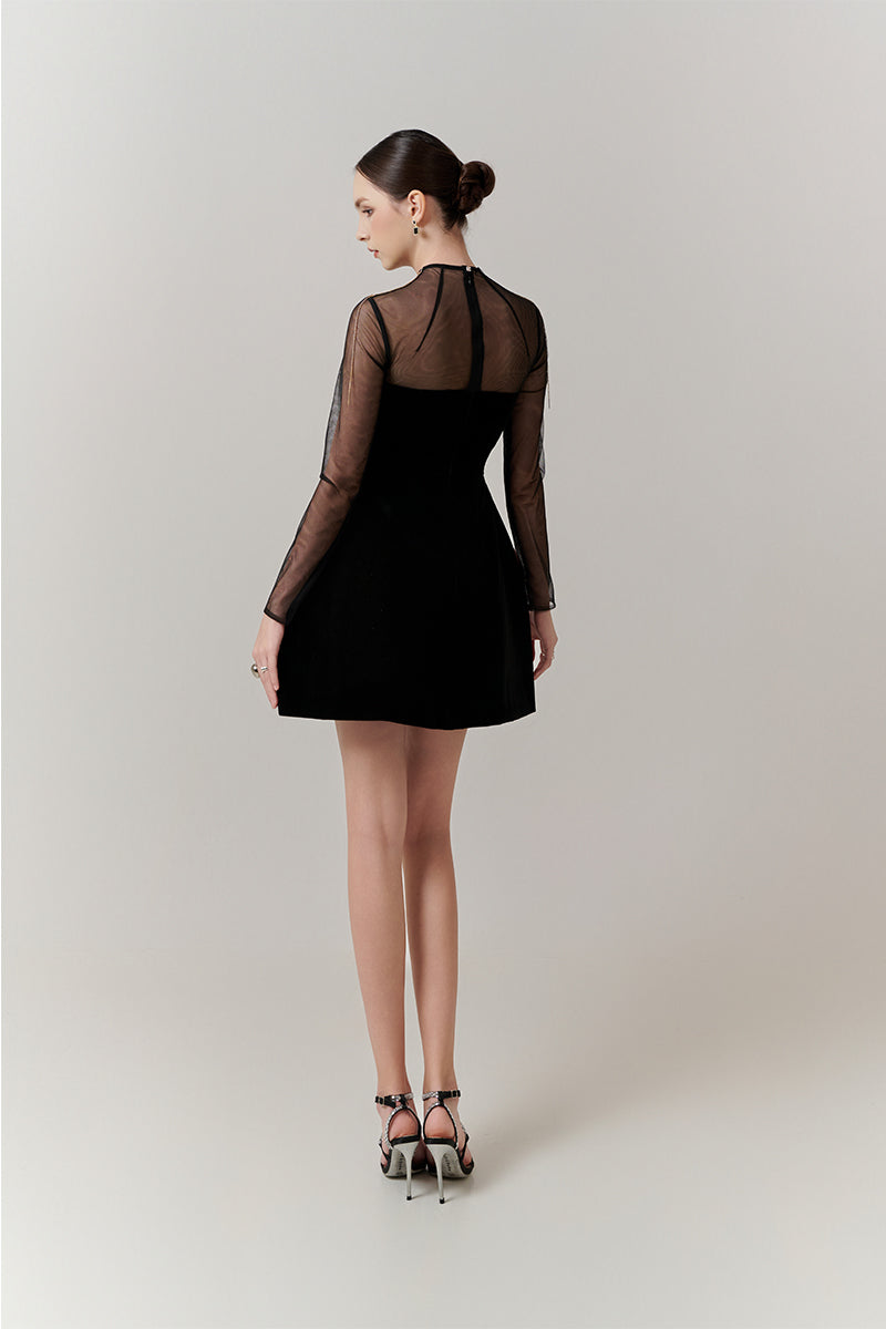 mini statement dress Lace Mini Dress with Statement Folded Detail 47659