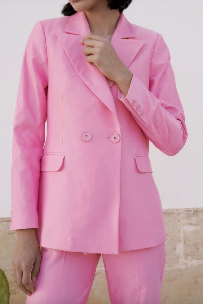BUBBLEGUM DOUBLE-BREASTED BLAZER | JAAF | CULT MIA