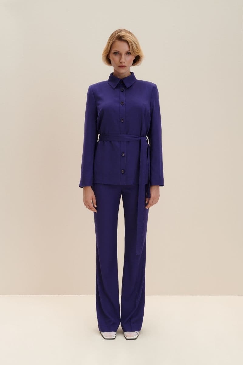 PERSIAN INDIGO BELTED UNIFORM BLAZER | JAAF | CULT MIA