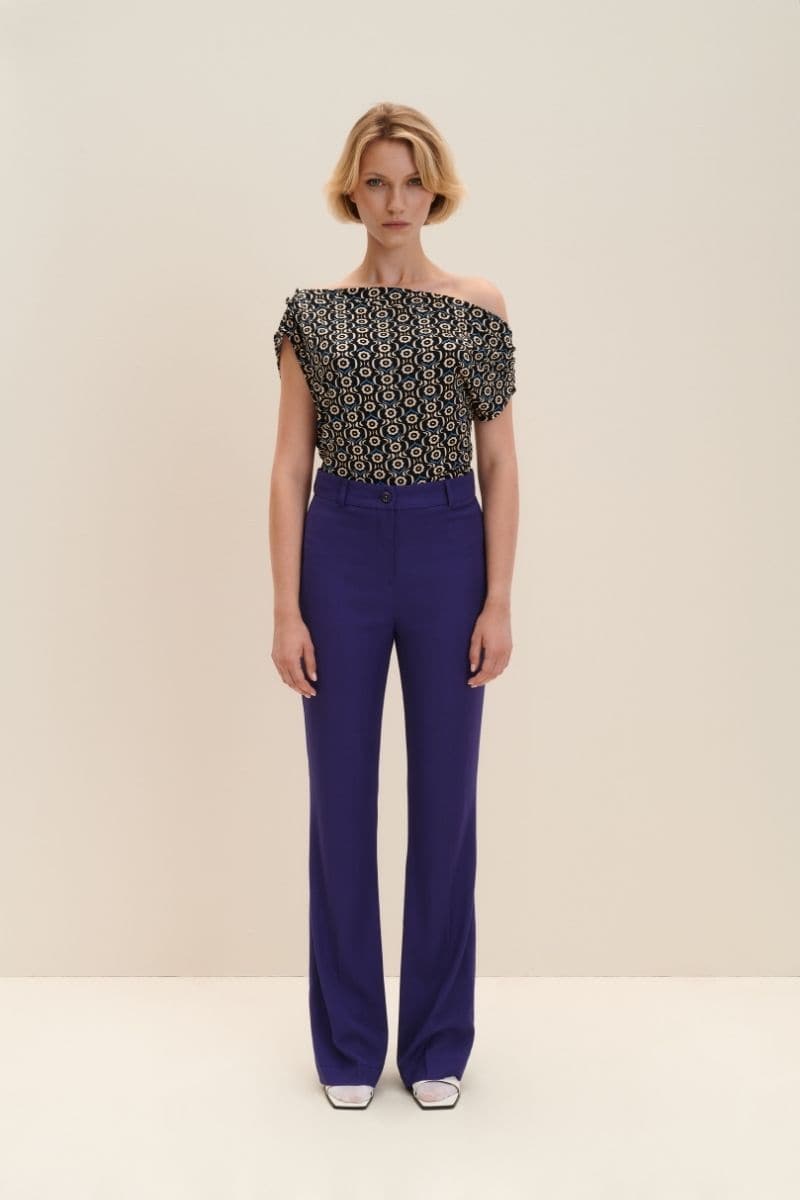 PERSIAN INDIGO TAILORED FLARED PANTS | JAAF | CULT MIA