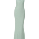 NiLuu Jade Scarlet slip dress, a stylish maxi dress with a flowing design, shown on a white background.