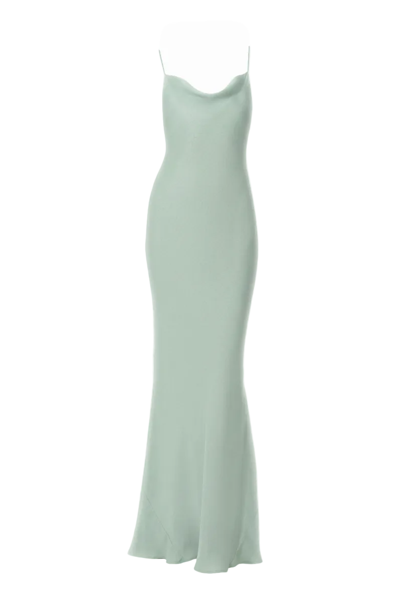 DAFNE MOONSTONE OPEN-BACK SILK-SATIN MAXI DRESS | CULT MIA | Serenity DAFNE MOONSTONE OPEN-BACK SILK-SATIN MAXI DRESS | CULT MIA | Serenity