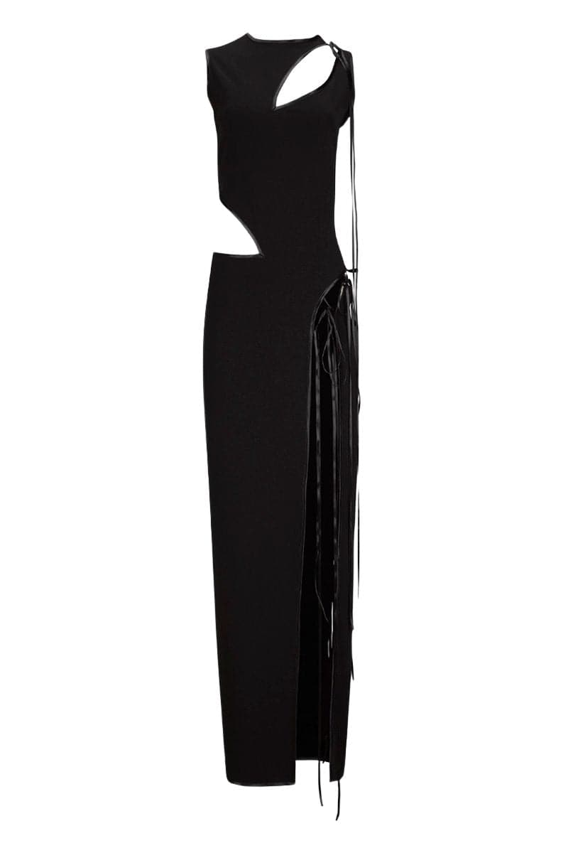BLACK CUT-OUT BOWS MAXI DRESS | JC Pajares | CULT MIA