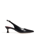 Black Rose Slingback Heels by Je La Connais, stylish women's heels with a sleek design and open back, size EU 35.