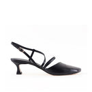 Black Nancy strappy heels by Je La Connais, featuring sleek design and open toe, size EU 35.