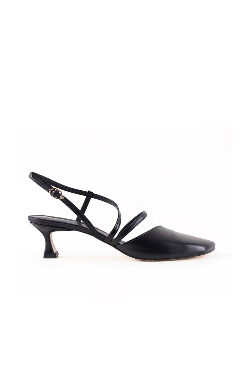 NANCY BLACK STRAPPY HEELS | Je La Connais | CULT MIA