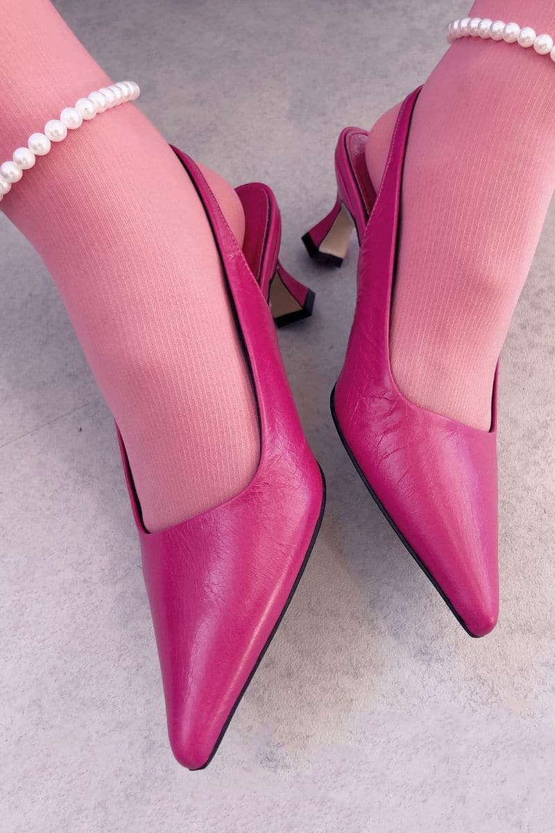 PINK ROSE SLINGBACK HEELS | Je La Connais | CULT MIA