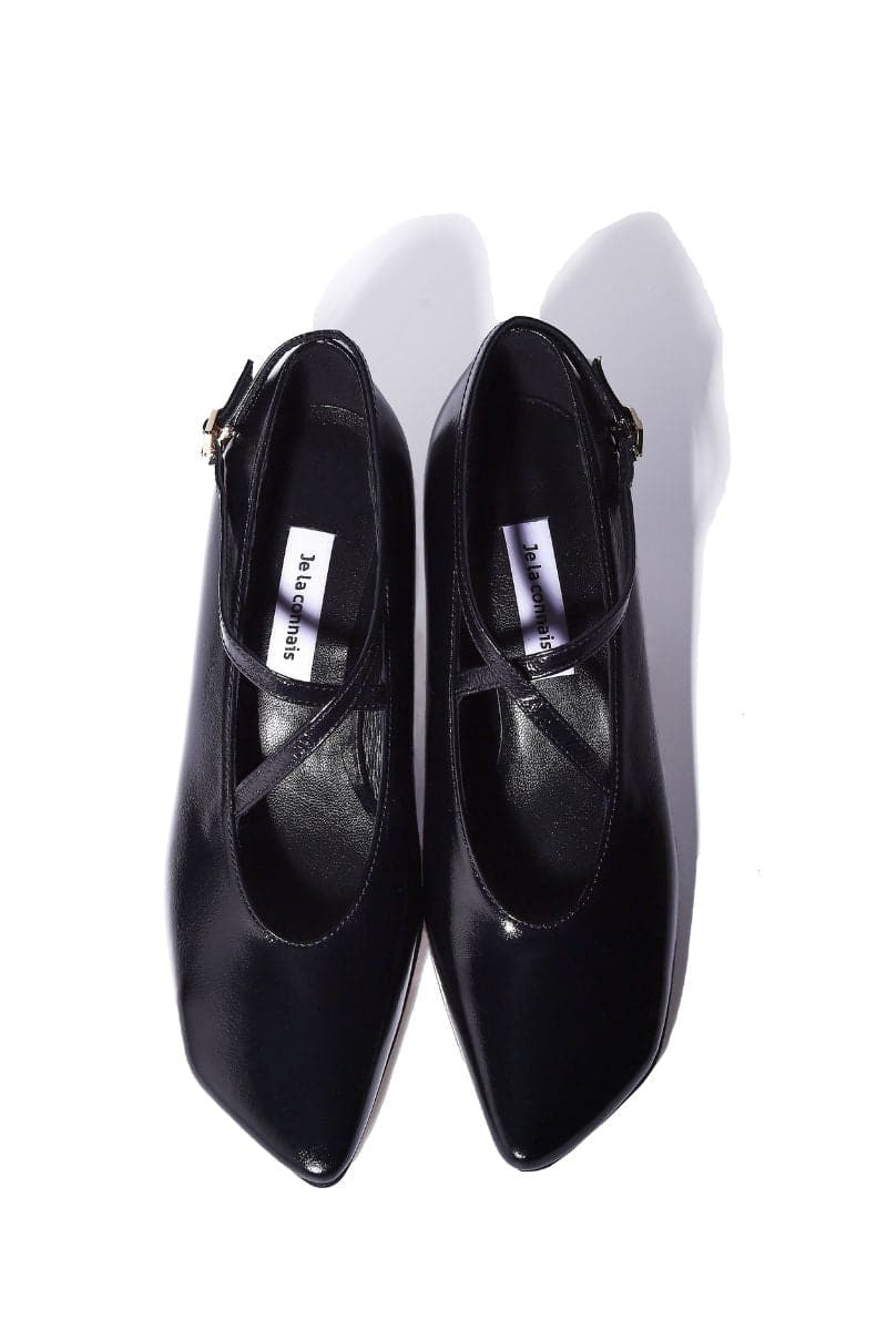 PISA BLACK X-STRAP HEELS | Je La Connais | CULT MIA