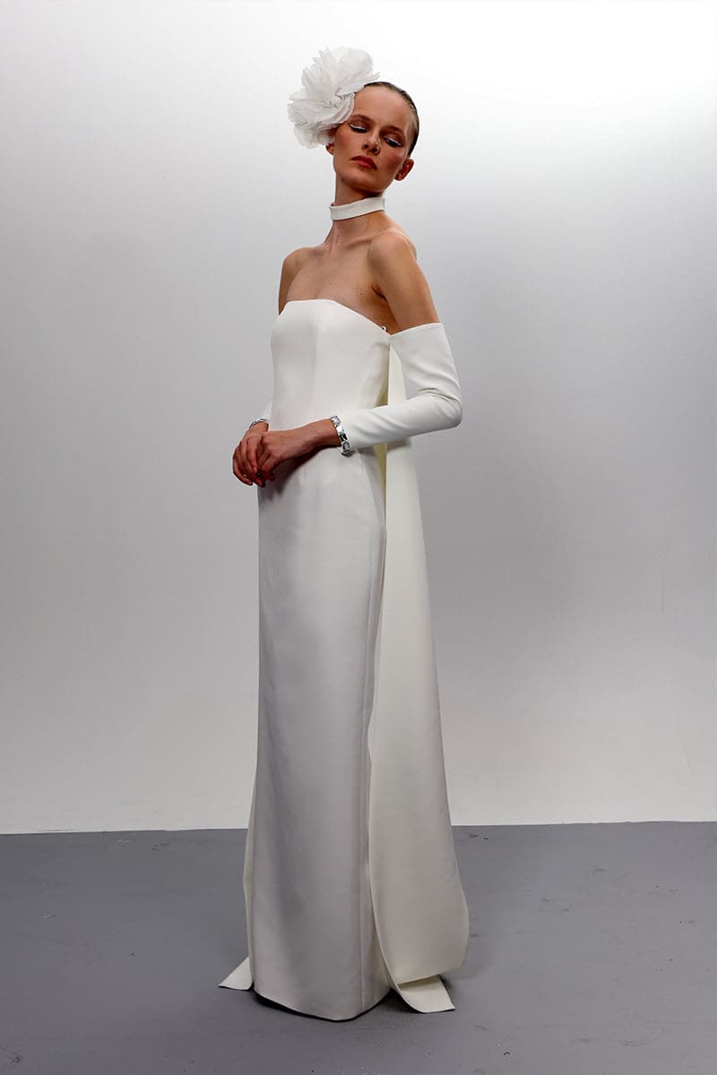 DAZZLING CRYSTAL-EMBELLISHED WHITE TUBE DRESS | Joanna Andraos | CULT MIA