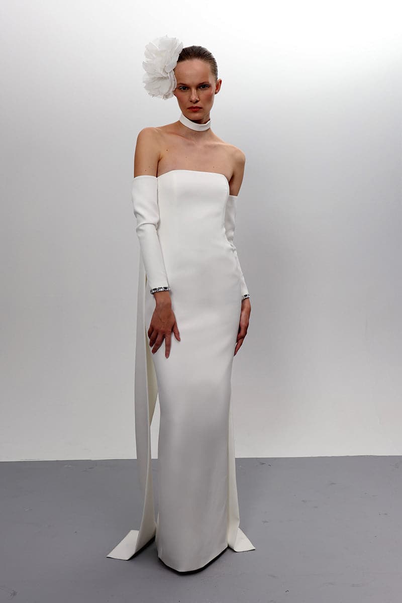 DAZZLING CRYSTAL-EMBELLISHED WHITE TUBE DRESS | Joanna Andraos | CULT MIA