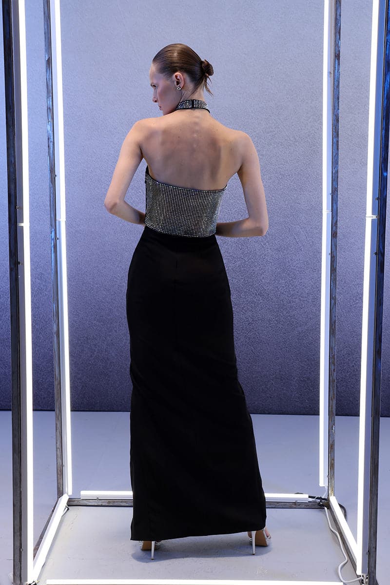 DIAMOND-EMBELLISHED SQUARE CORSET TOP | Joanna Andraos | CULT MIA