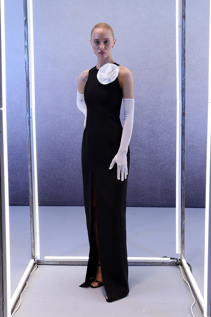 MONOCHROME BLOOM MAXI DRESS | Joanna Andraos | CULT MIA