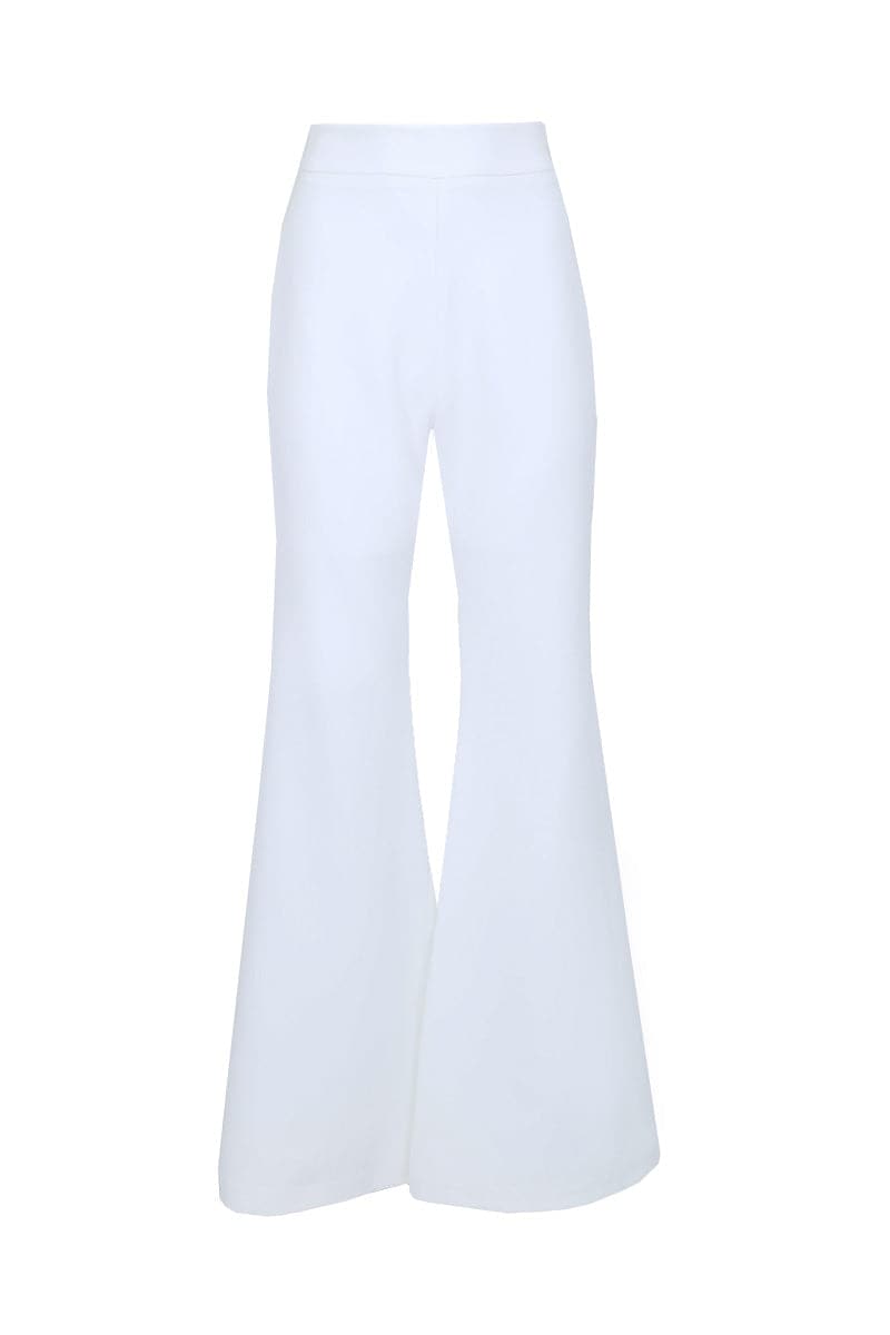 Off-white strapless bridal co-ords by Joanna Andraos featuring a top and pants set, ideal for elegant wedding looks.