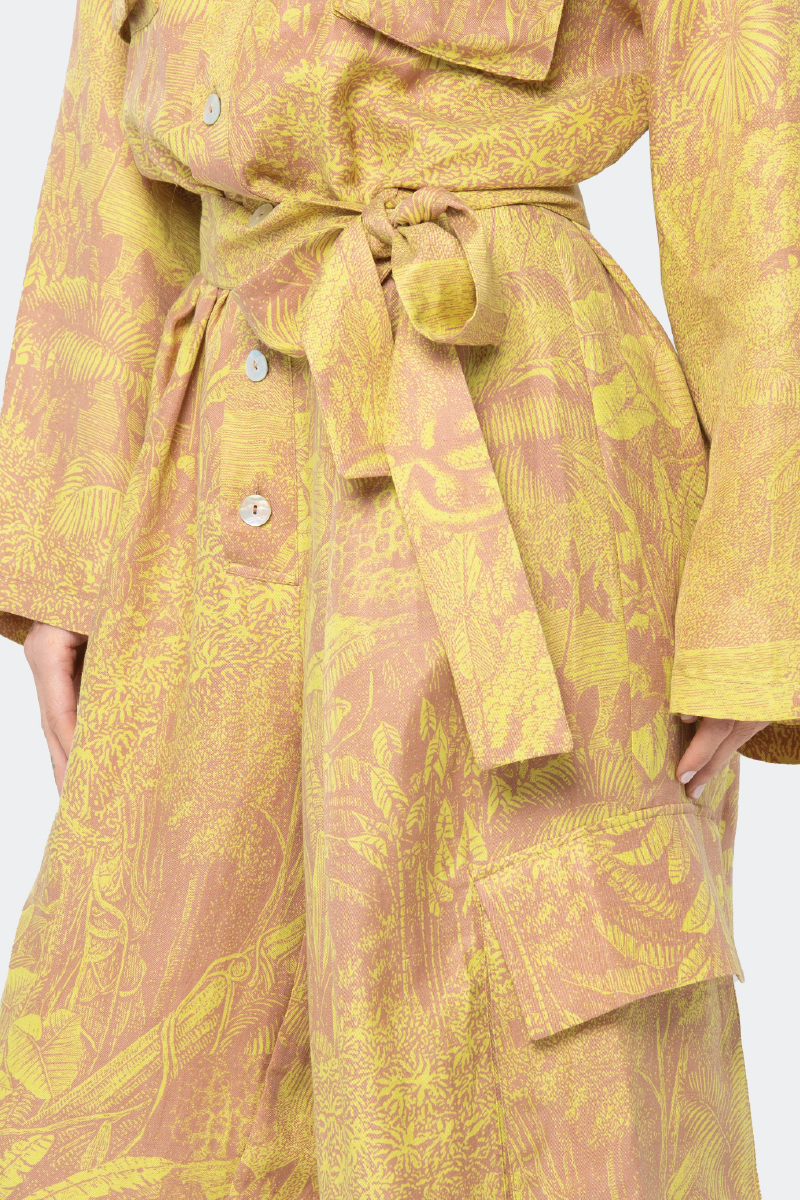 NiLuu Serengeti Silva jumpsuit displayed in a stylish, lightweight fabric with a relaxed fit and modern design.