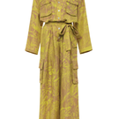 niLuu Serengeti Silva jumpsuit in lightweight fabric, featuring a stylish, relaxed fit with a V-neck and adjustable waist.