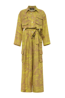 niLuu Serengeti Silva jumpsuit in lightweight fabric, featuring a stylish, relaxed fit with a V-neck and adjustable waist.